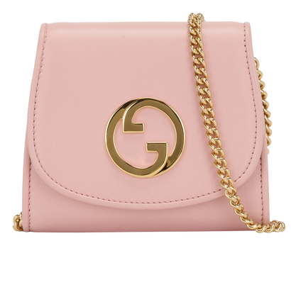 Gucci Mini Blondie Wallet With Chain, &pound;395, Accessories, Pink, Leather, Front view